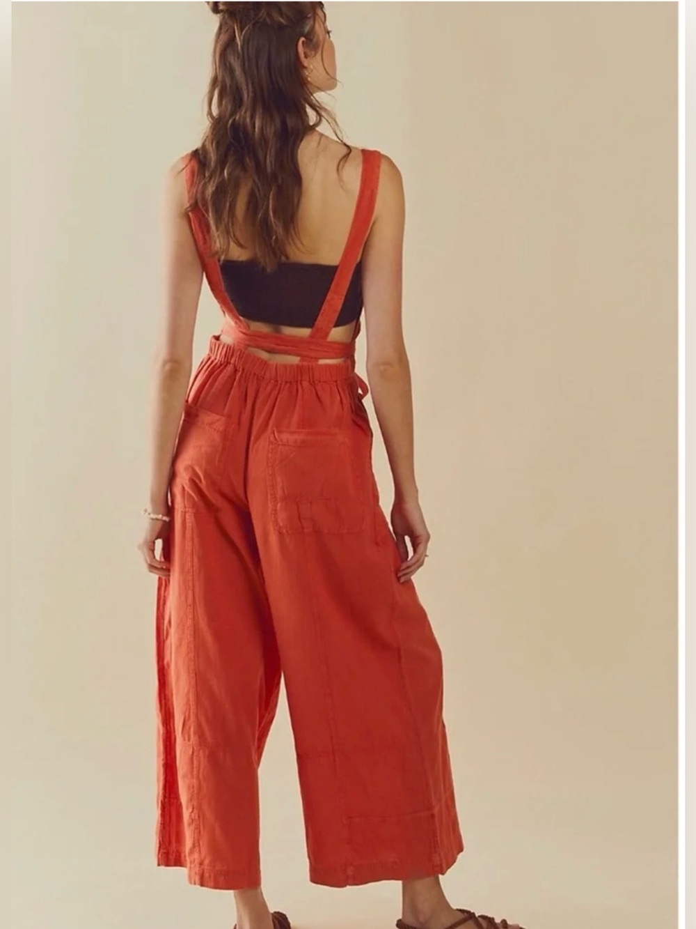 NWT Free People Wide Leg Jumpsuit Linen Cotton Medium - Picture 16 of 16